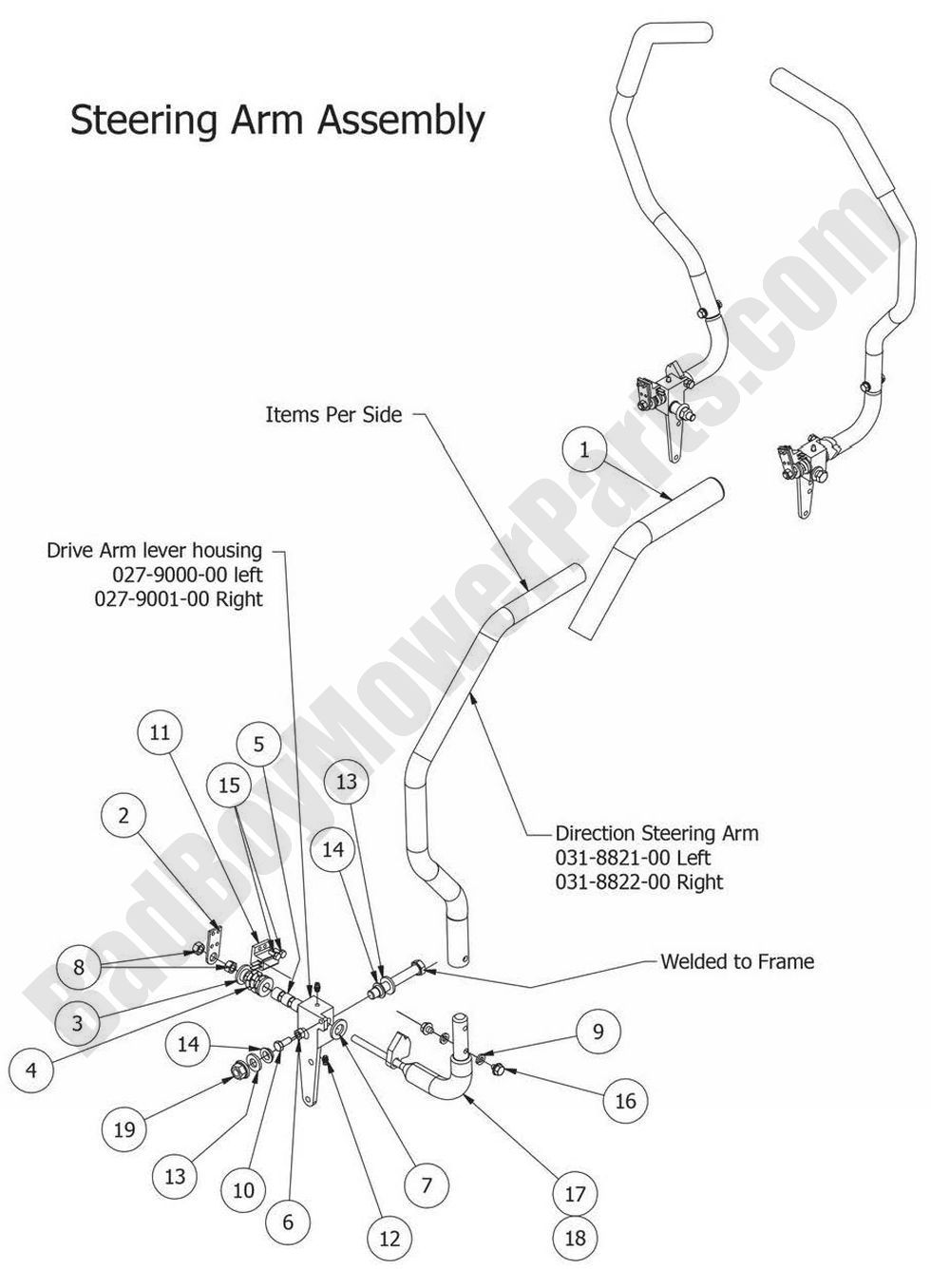 2014 MZ Drive Arm Assembly